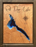 Red Deer Lake , Alberta 3D Wood Map  (10x13”)