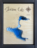 Skeleton Lake, Alberta 3D Wood Map (10x13”)