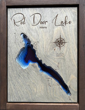 Load image into Gallery viewer, Red Deer Lake , Alberta 3D Wood Map  (10x13”)
