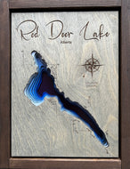 Red Deer Lake , Alberta 3D Wood Map  (10x13”)