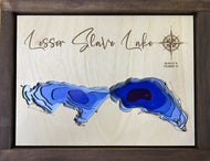 Lesser Slave Lake , Alberta 3D Wood Map  (10x13”)