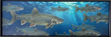 Load image into Gallery viewer, Lake trout art . Canvas print . Wood Sign 36.5x12.6 inch
