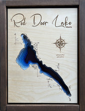 Load image into Gallery viewer, Red Deer Lake , Alberta 3D Wood Map  (10x13”)
