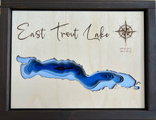 Load image into Gallery viewer, East Trout Lake, Saskatchewan 3D Wood Map (10x13”)
