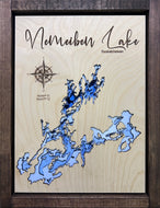 Nemeiben Lake , Saskatchewan 3D Wood Map (10x13”)