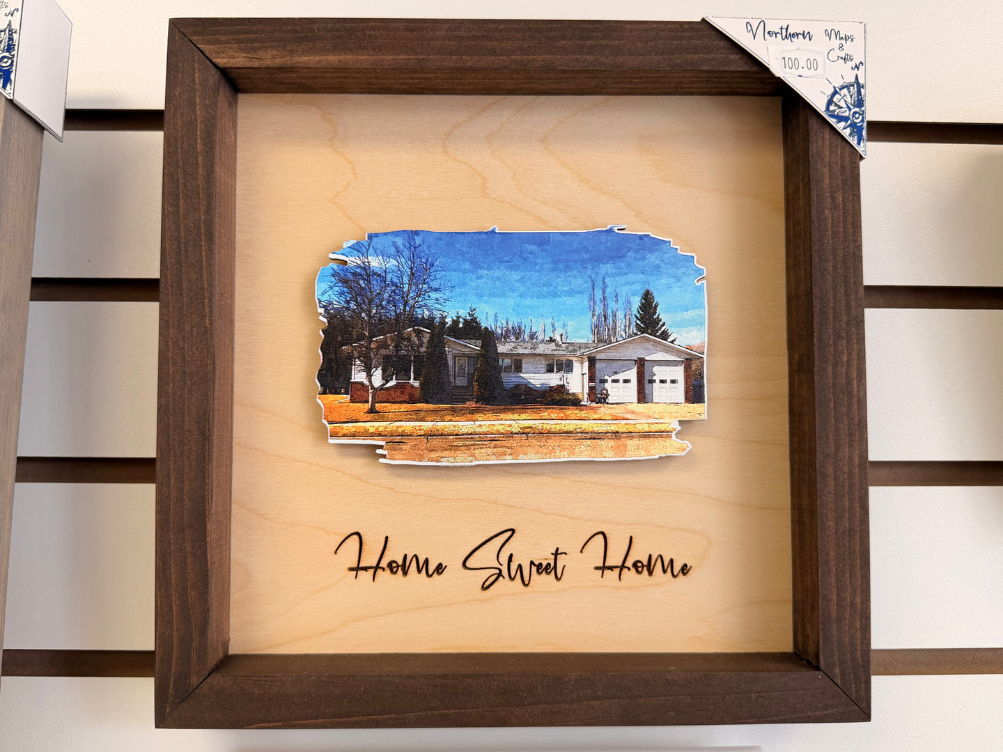 Personalized “Home Sweet Home” Wooden Frame Art from your photo