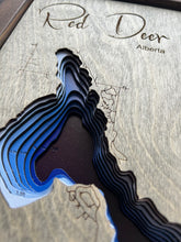 Load image into Gallery viewer, Red Deer Lake , Alberta 3D Wood Map  (10x13”)
