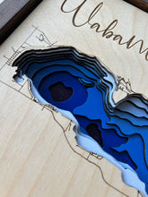 Load image into Gallery viewer, Wabamun Lake , Alberta 3D Wood Map  (10x13”)
