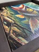 Load image into Gallery viewer, Walleye art . Canvas print . Wood sign.
