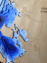 Load image into Gallery viewer, Shell Lake, Saskatchewan 3D Wood Map
