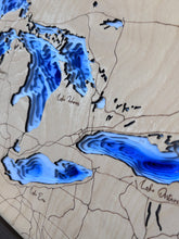 Load image into Gallery viewer, The Great Lakes, 3D Wood Map
