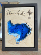 Marie Lake , Alberta 3D Wood Map (10x13”)
