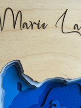 Load image into Gallery viewer, Marie Lake , Alberta 3D Wood Map (10x13”)
